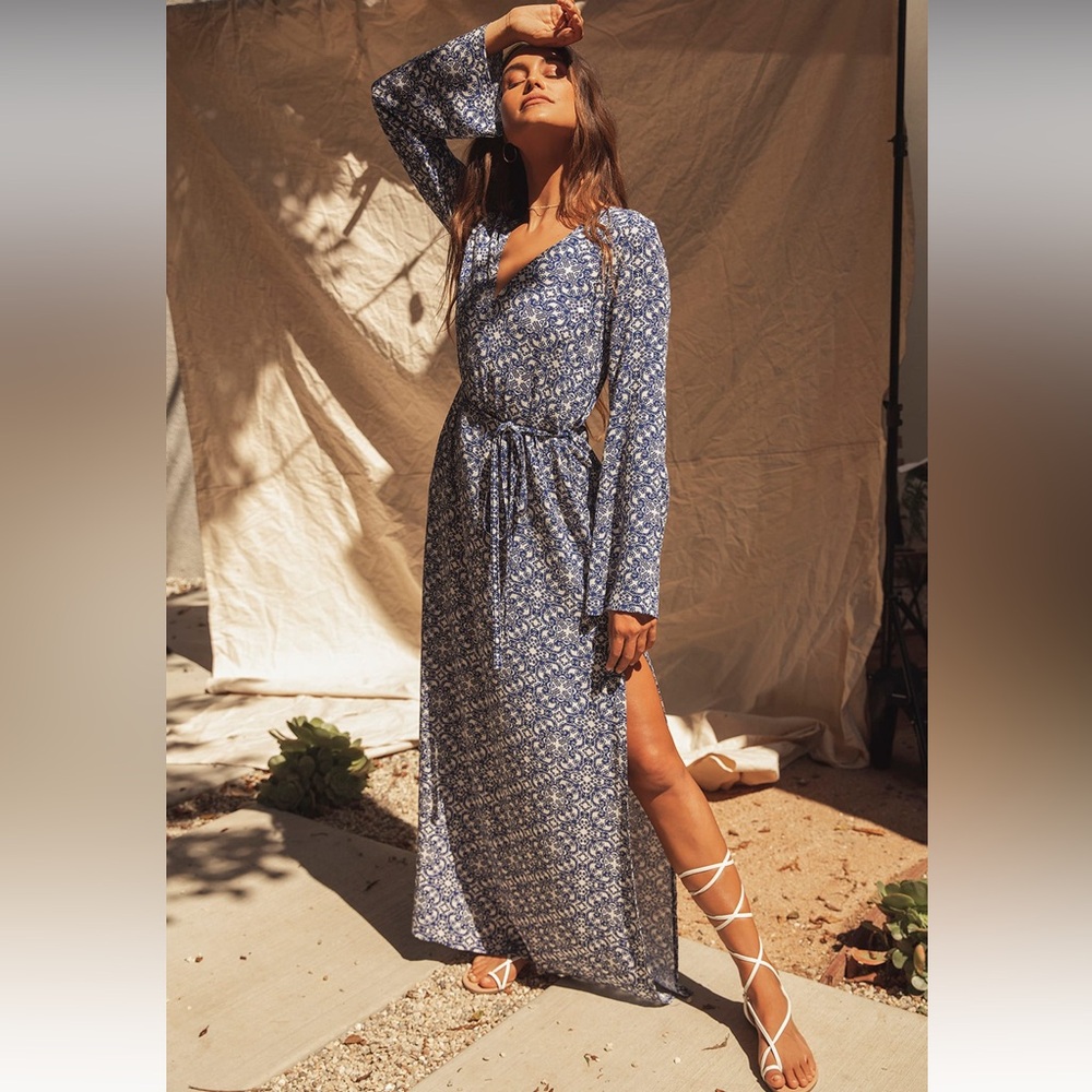 Mandala Daydream Blue Print Maxi Dress